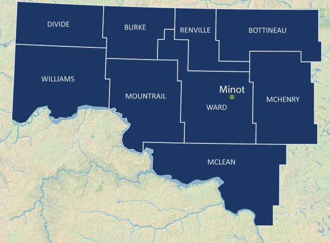 Map of primary coverage area